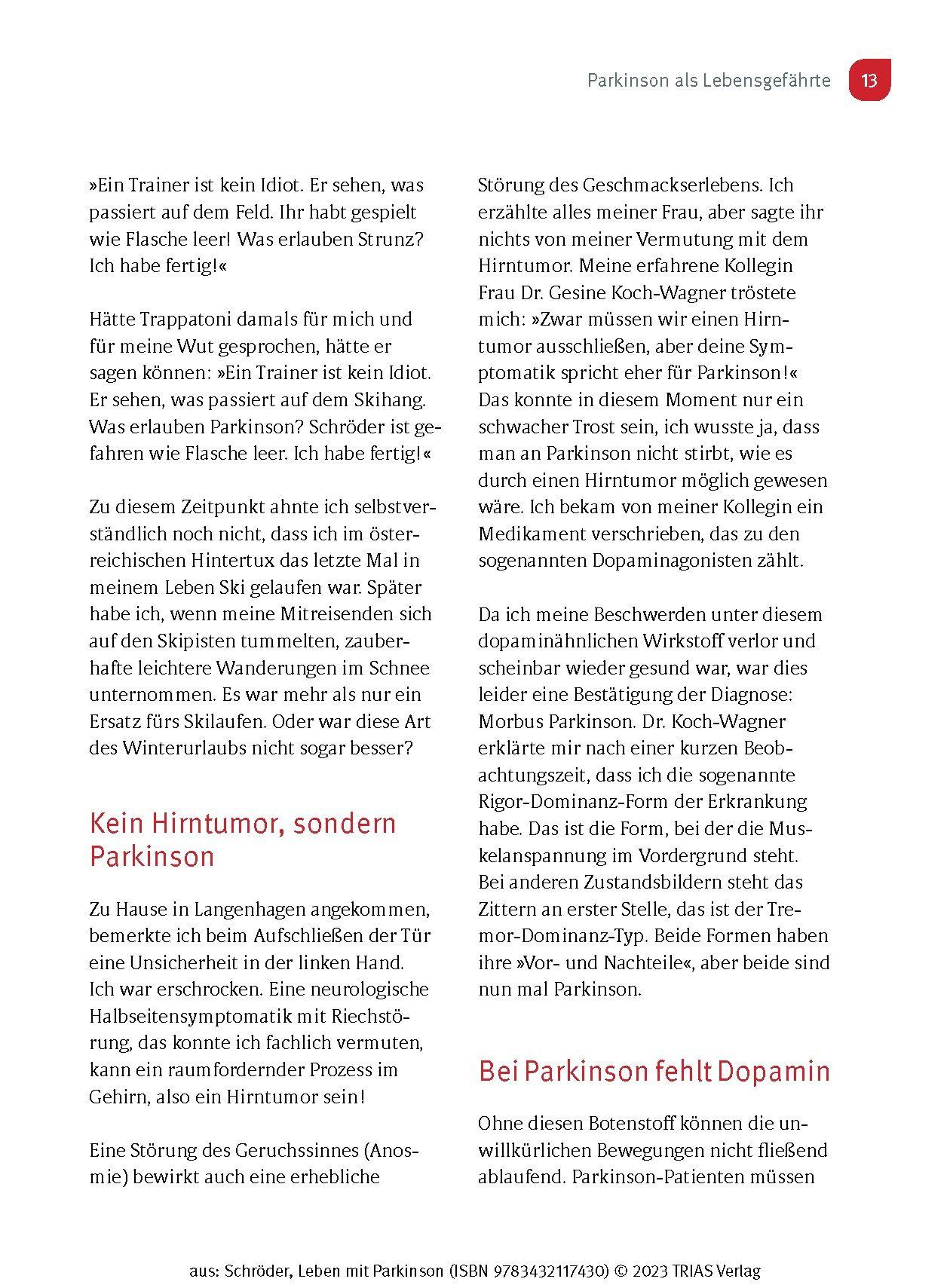 Beispielinhalt (Bild) Leben mit Parkinson