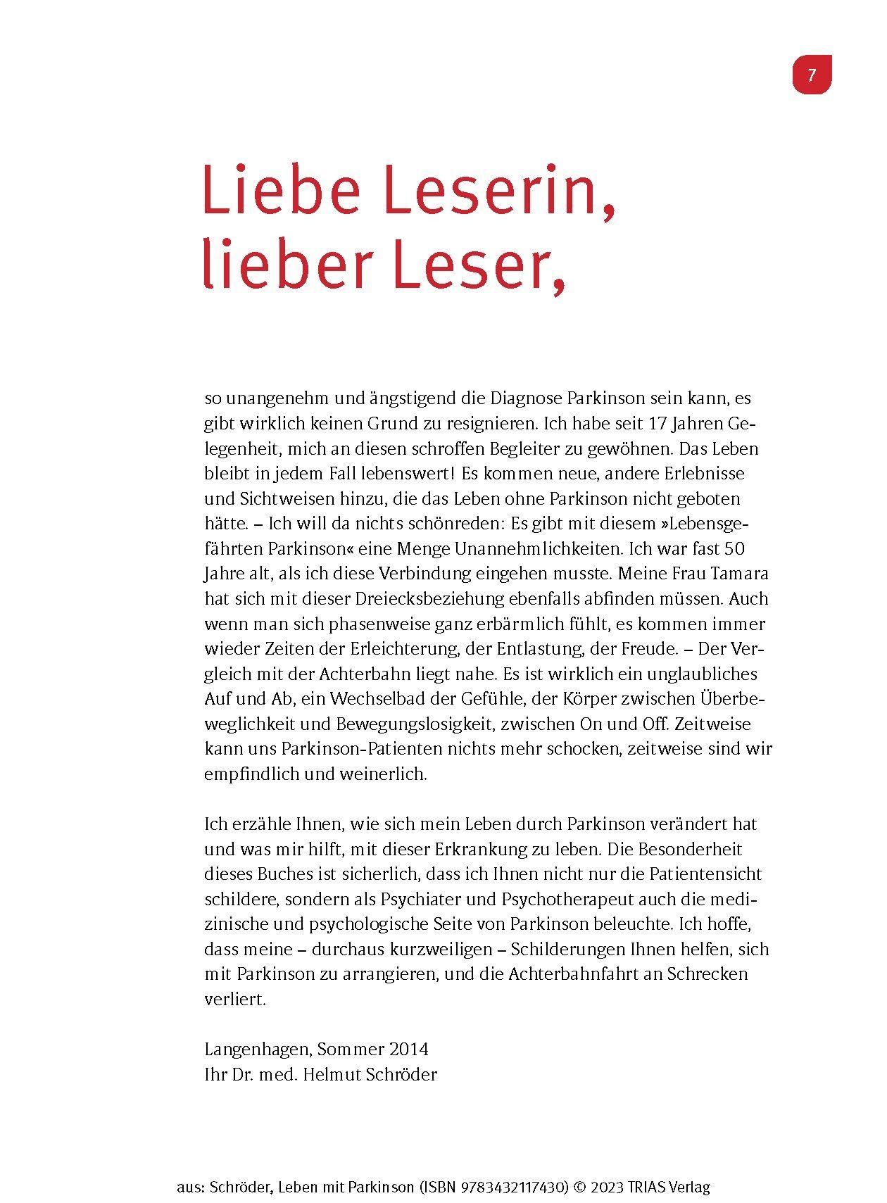 Beispielinhalt (Bild) Leben mit Parkinson