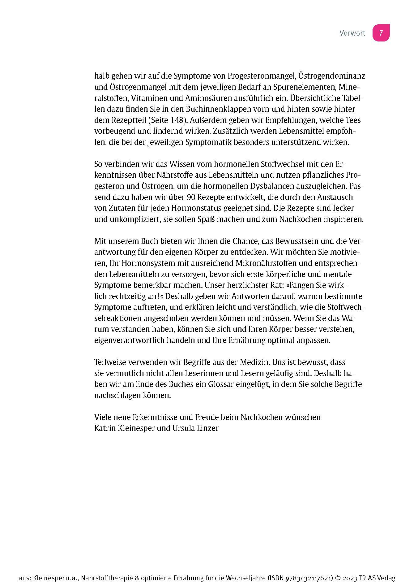 Beispielinhalt (Bild) Nährstofftherapie & optimierte Ernährung für die Wechseljahre