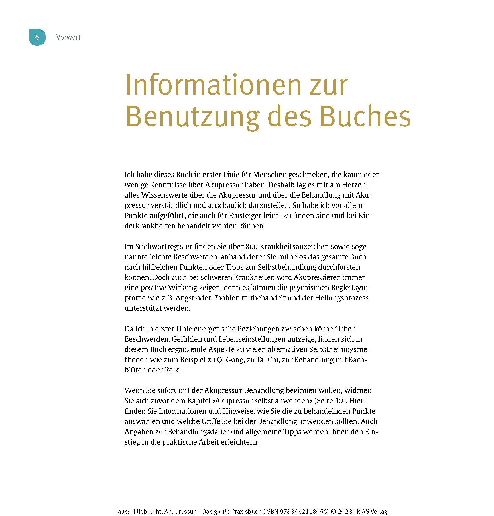 Beispielinhalt (Bild) Akupressur - Das große Praxisbuch
