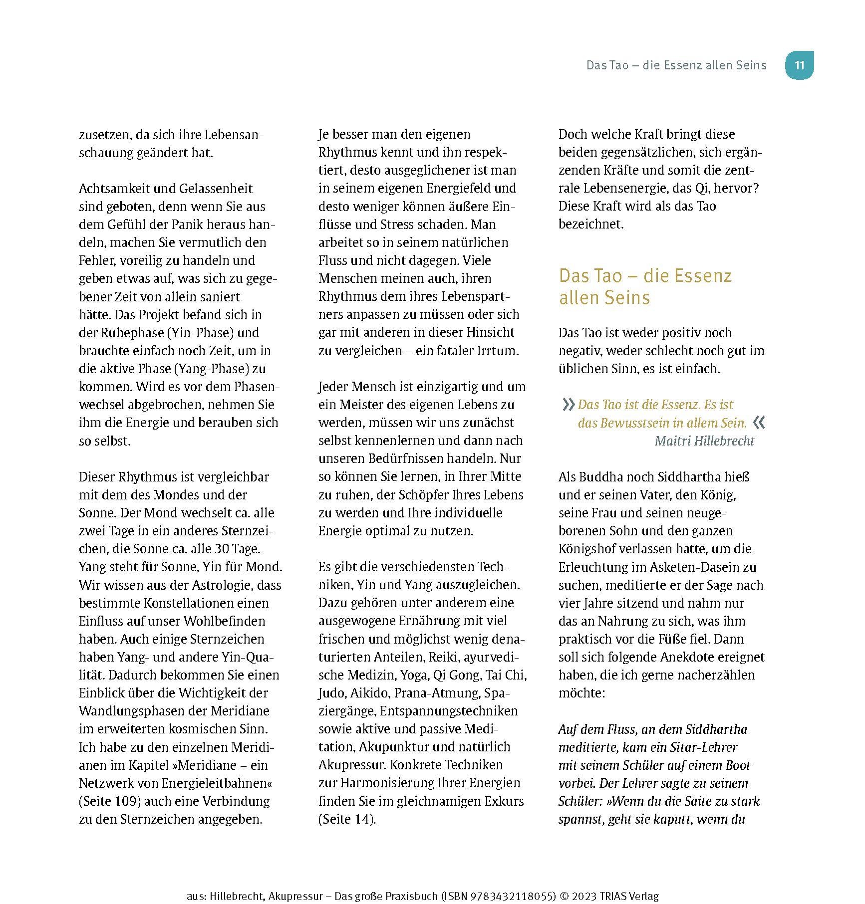 Beispielinhalt (Bild) Akupressur - Das große Praxisbuch