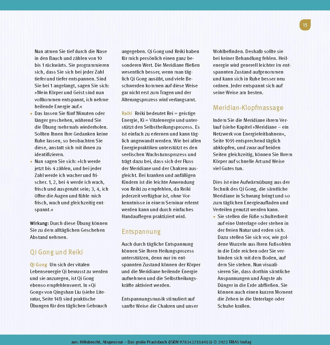 Beispielinhalt (Bild) Akupressur - Das große Praxisbuch