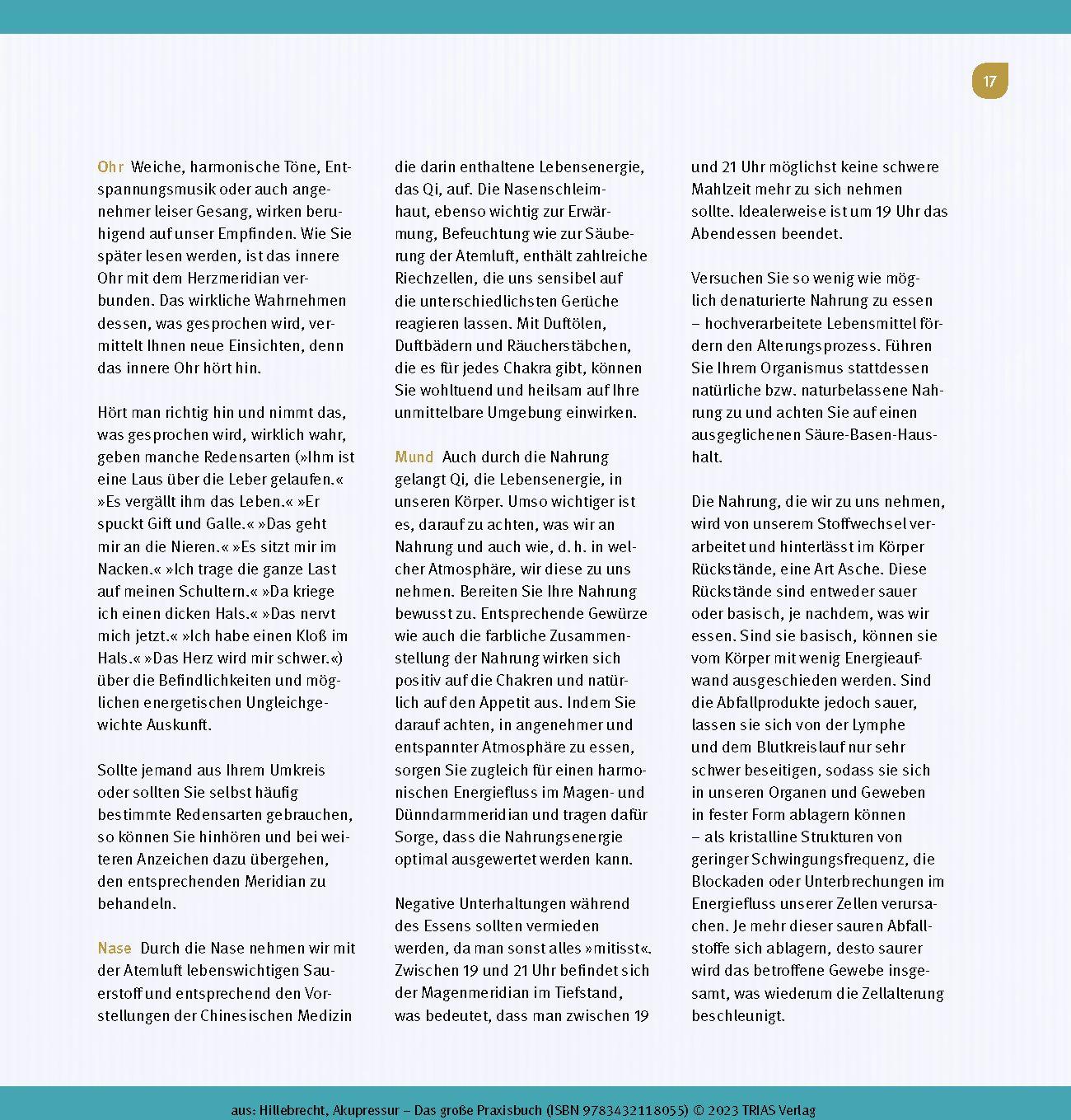 Beispielinhalt (Bild) Akupressur - Das große Praxisbuch