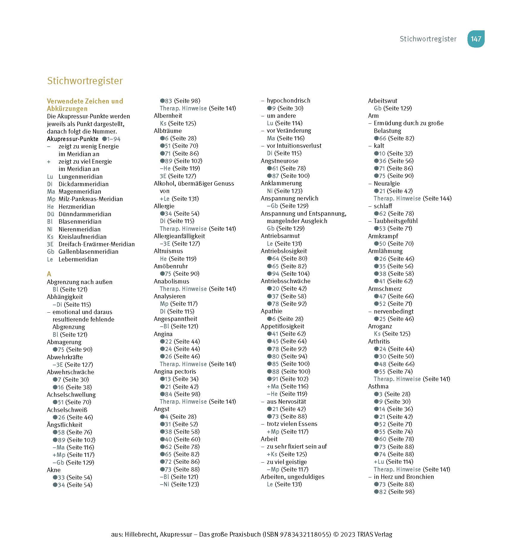 Beispielinhalt (Bild) Akupressur - Das große Praxisbuch