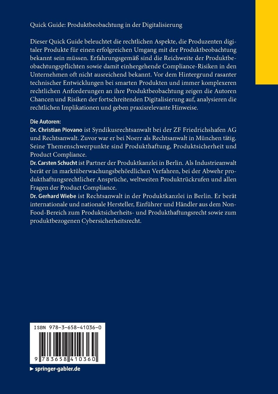Rückseitencover Quick Guide: Produktbeobachtung in der Digitalisierung