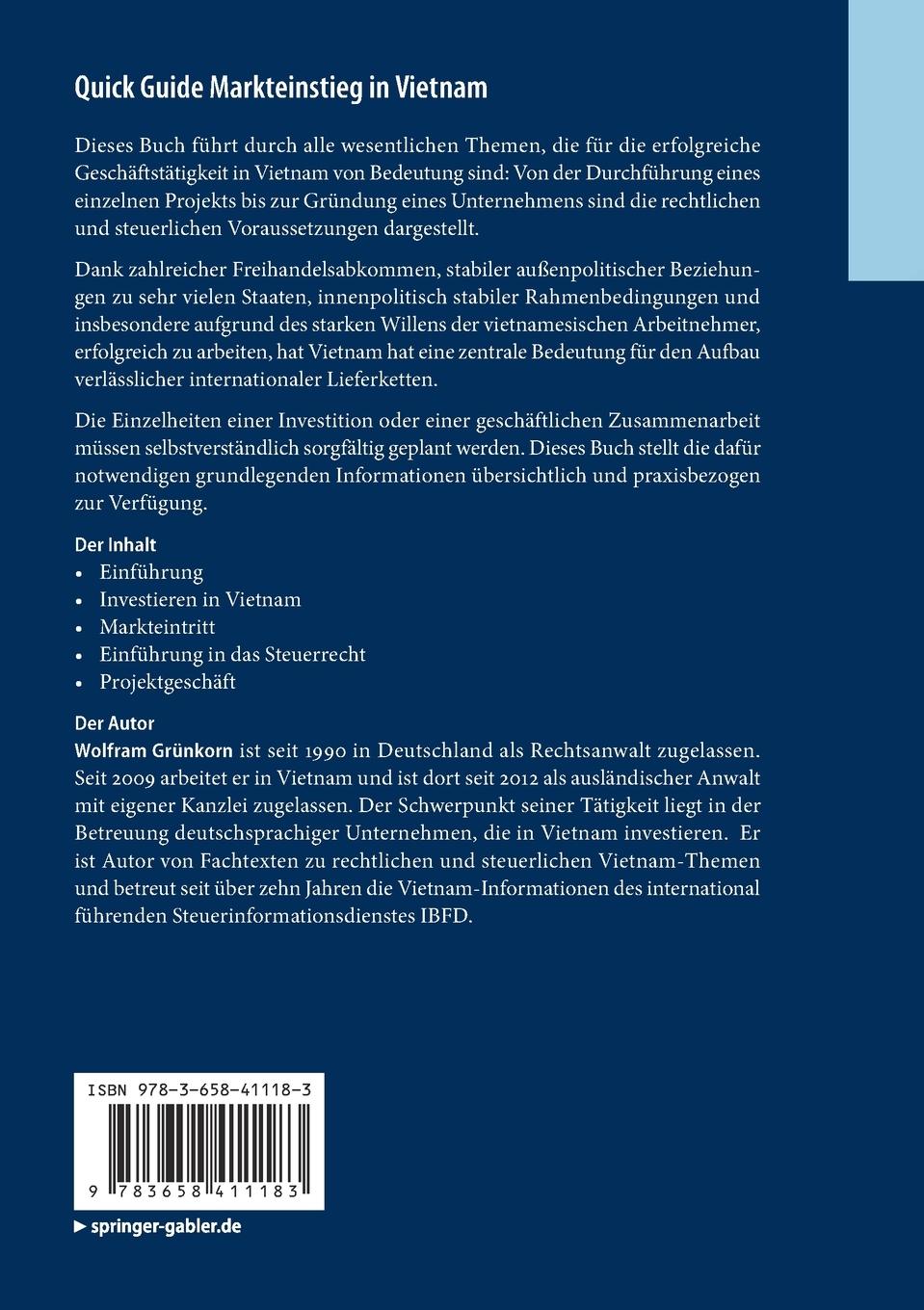 Rückseitencover Quick Guide Markteinstieg in Vietnam