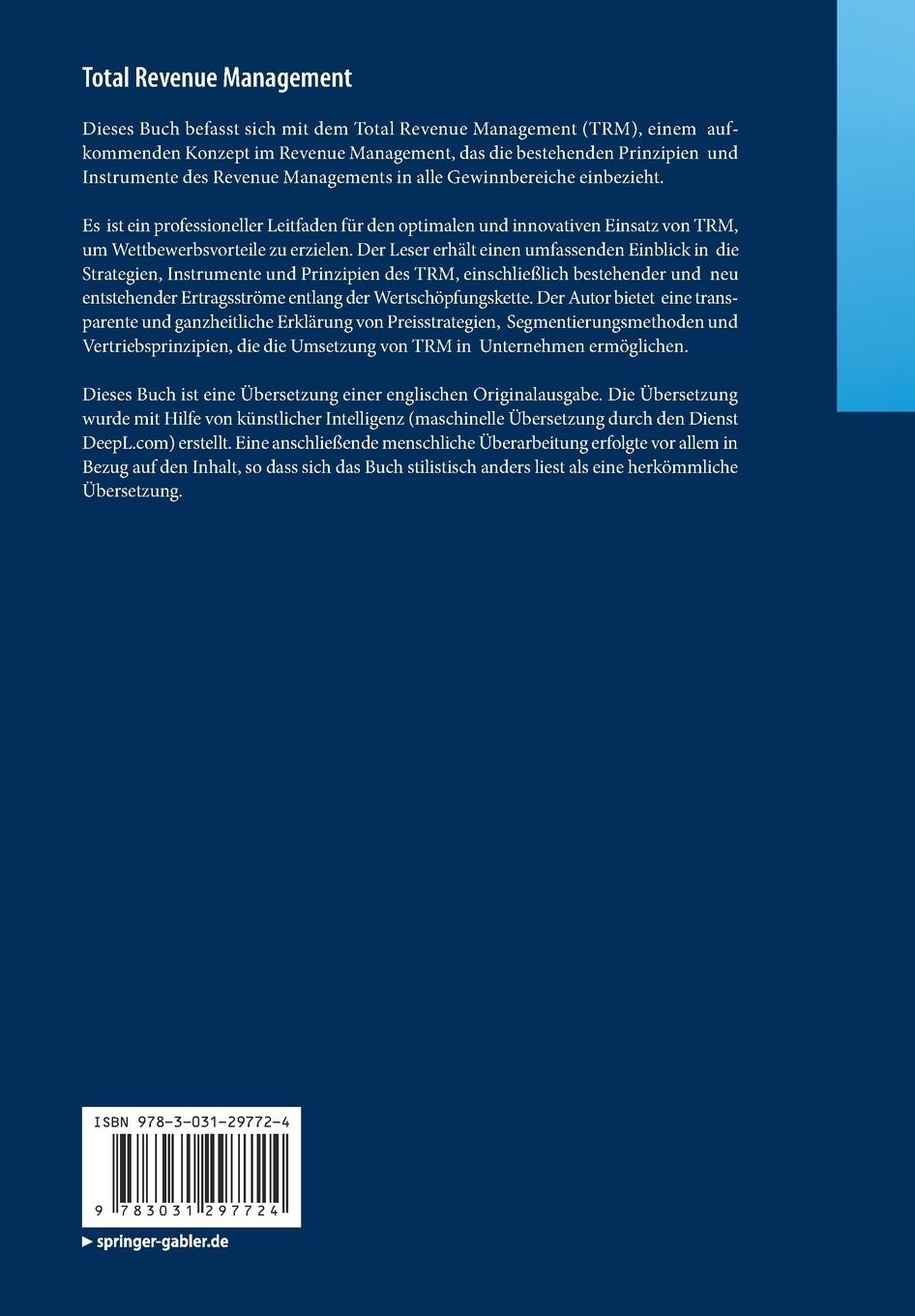 Rückseitencover Total Revenue Management
