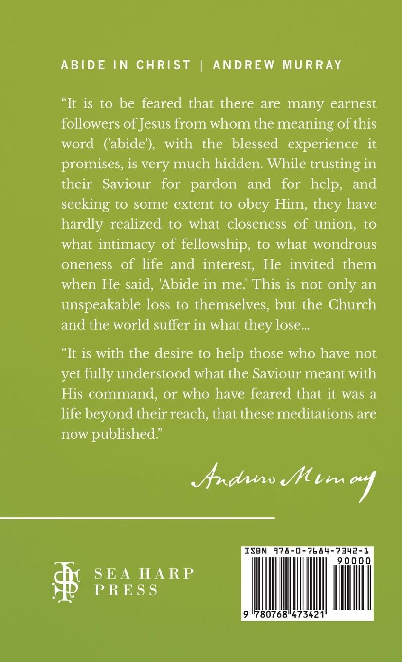 Rückseitencover Abide in Christ (Sea Harp Timeless series)