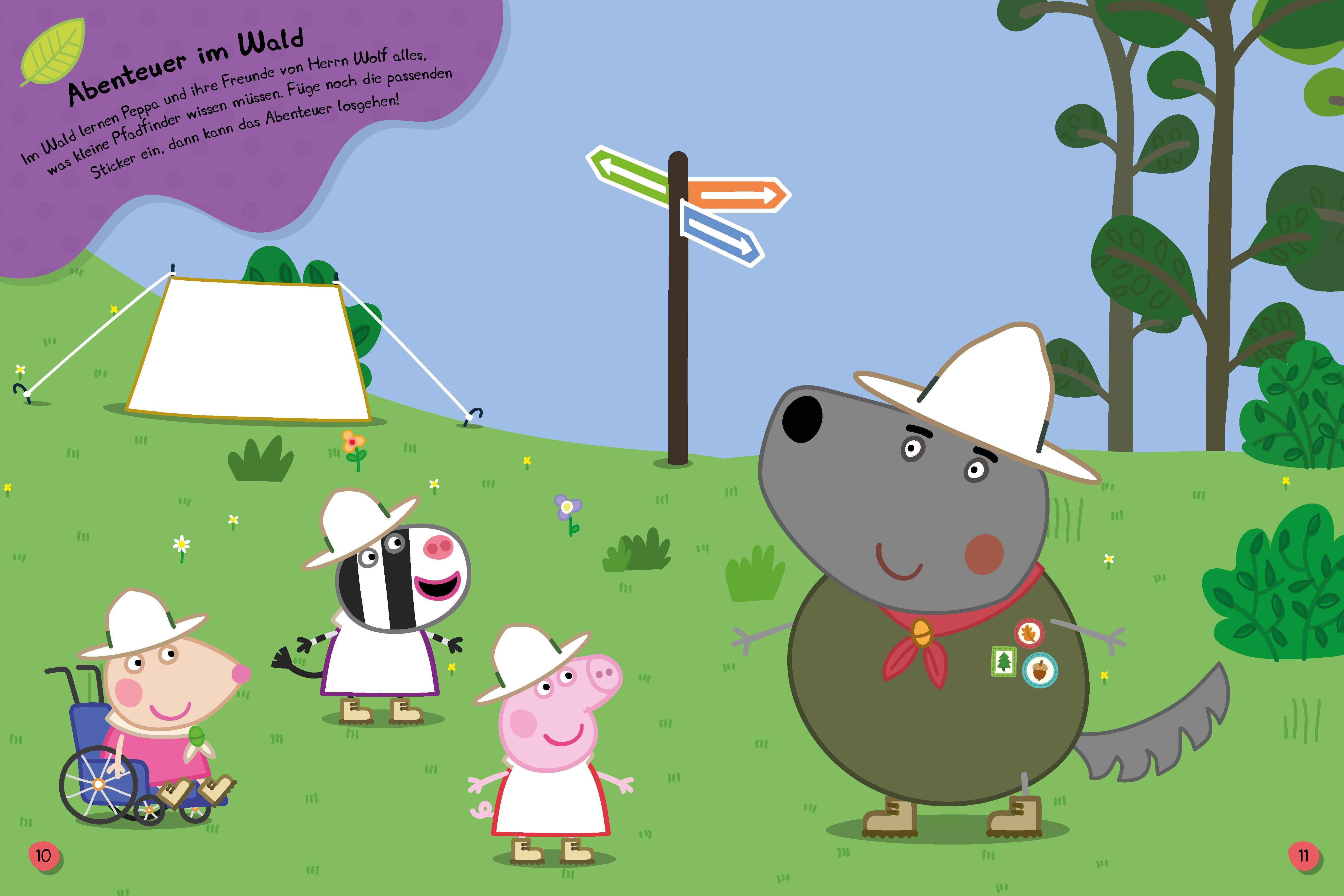 Beispielinhalt (Bild) Peppa Pig Mein Stickerbuch Anziehen mit Peppa