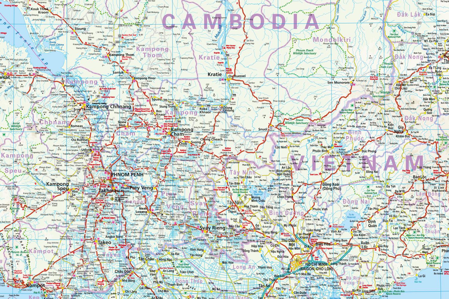 Beispielinhalt (Bild) Reise Know-How Landkarte Vietnam, Laos, Kambodscha (1:1.200.000)