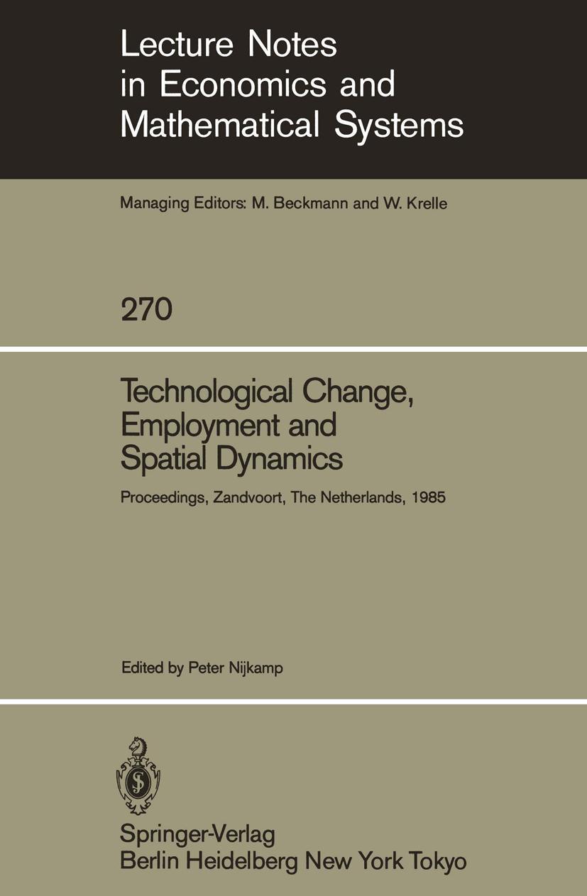 Vorderes Coverbild Technological Change, Employment and Spatial Dynamics