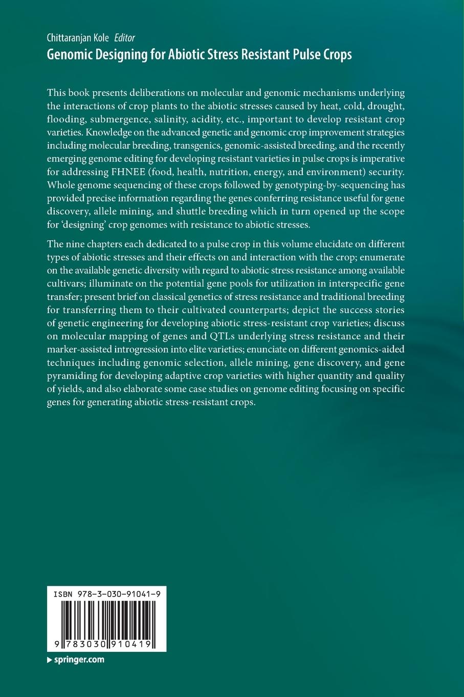 Rückseitencover Genomic Designing for Abiotic Stress Resistant Pulse Crops