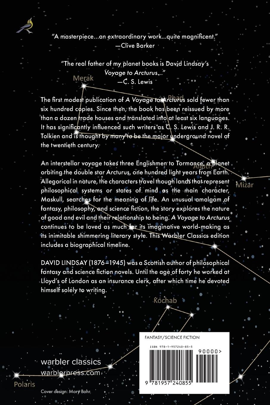 Rückseitencover A Voyage to Arcturus (Warbler Classics Annotated Edition)