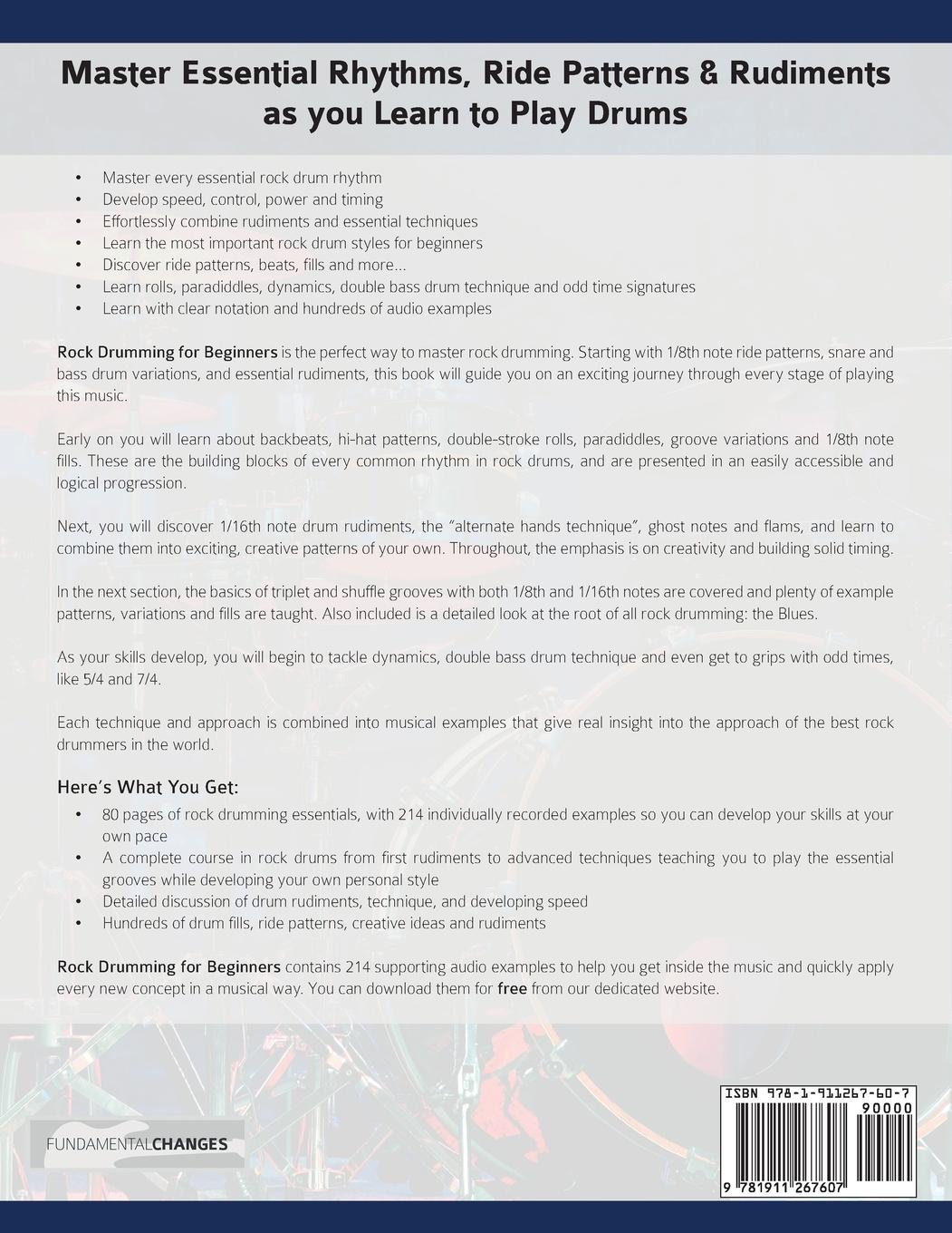 Rückseitencover Rock Drumming for Beginners