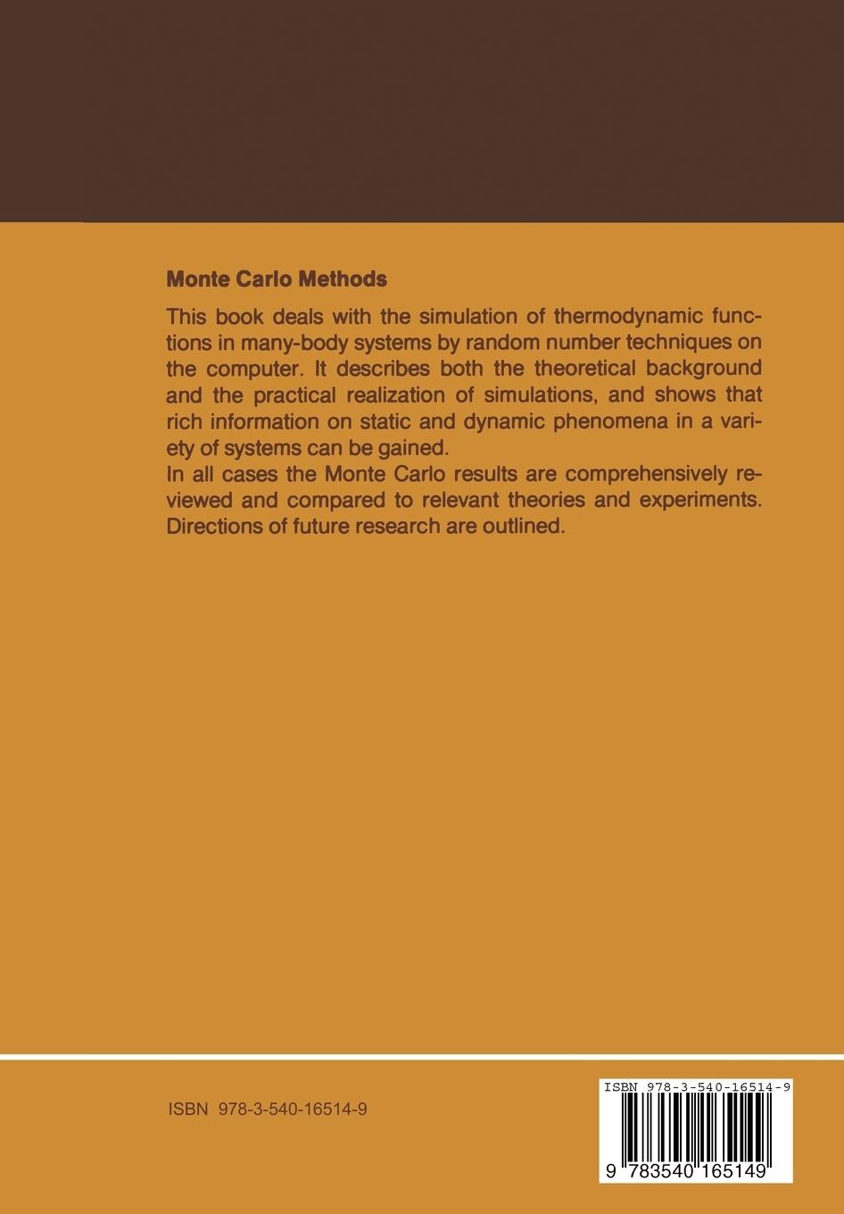 Rückseitencover Monte Carlo Methods in Statistical Physics