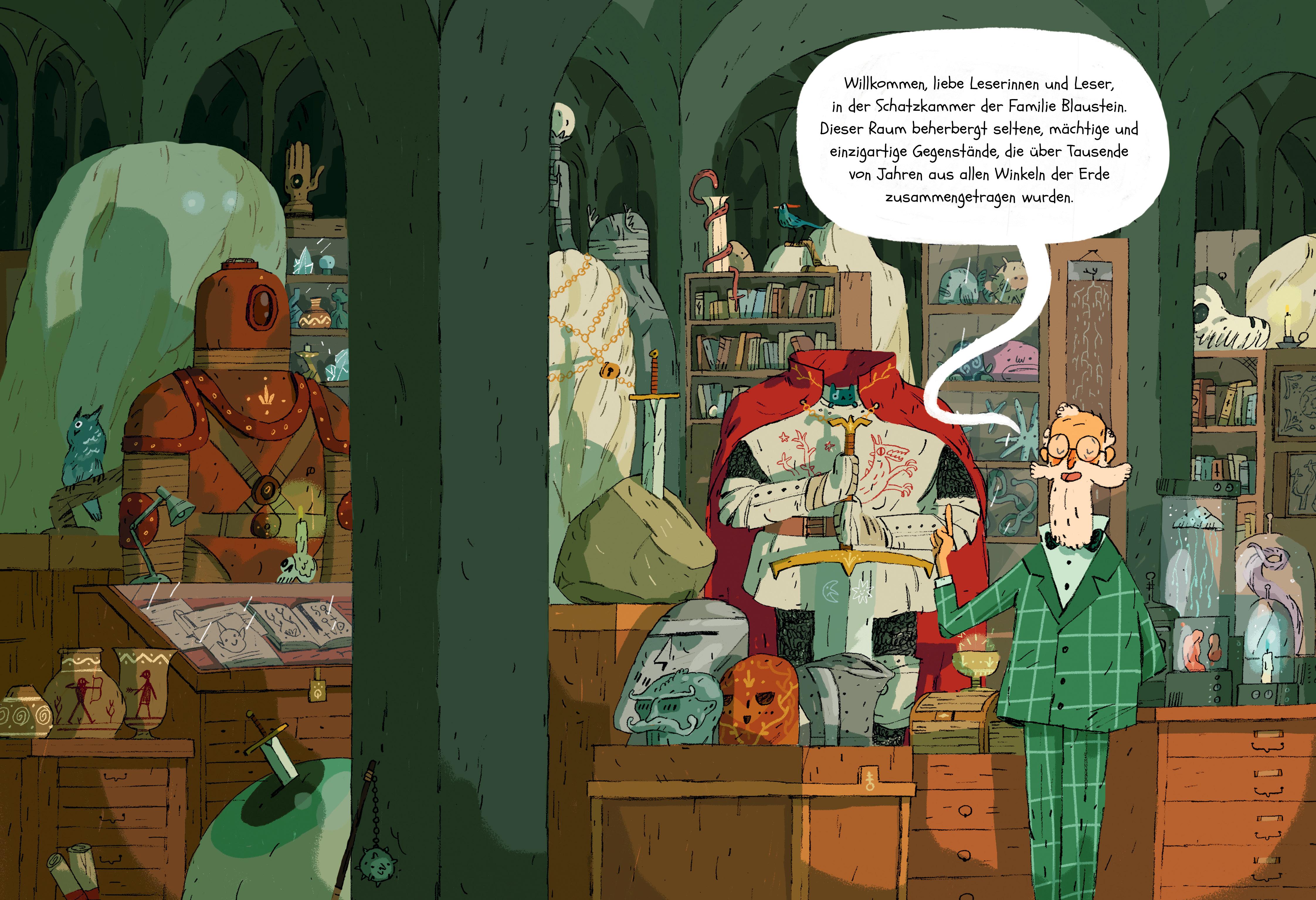 Beispielinhalt (Bild) Professor Blausteins höchst ungewöhnliche Vorfahren (Band 1) - Arthur und der Donnergott