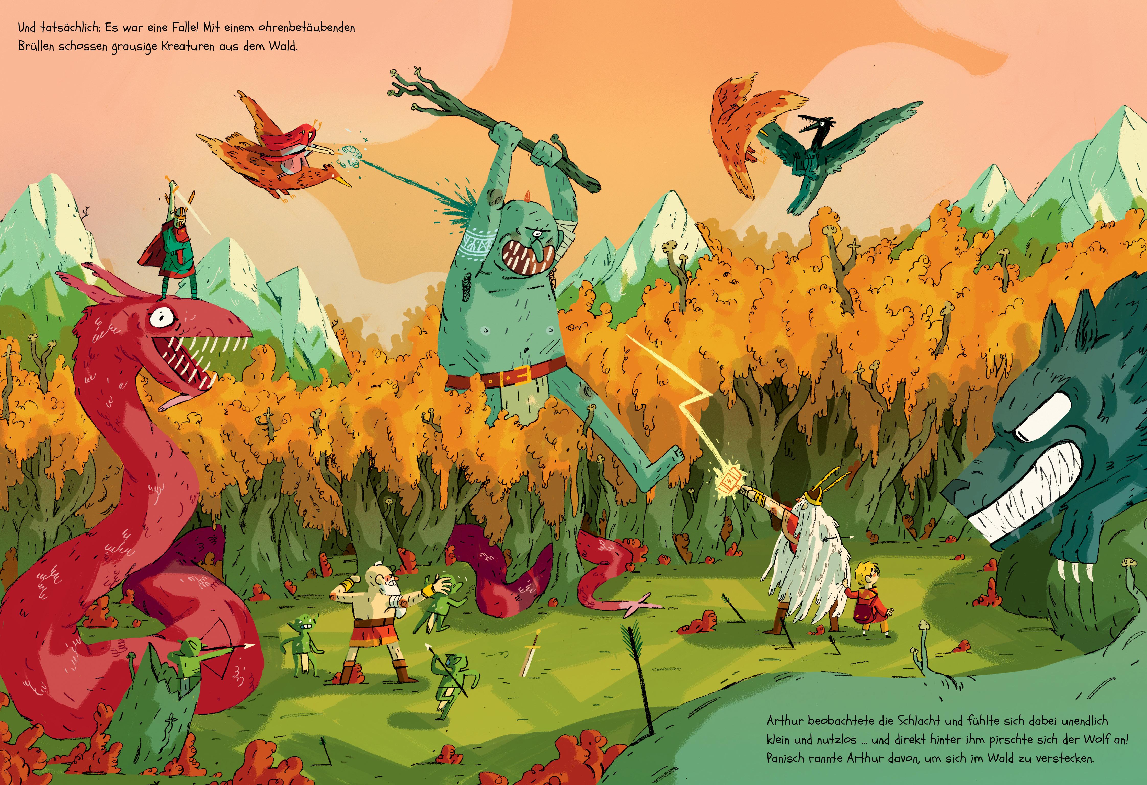 Beispielinhalt (Bild) Professor Blausteins höchst ungewöhnliche Vorfahren (Band 1) - Arthur und der Donnergott