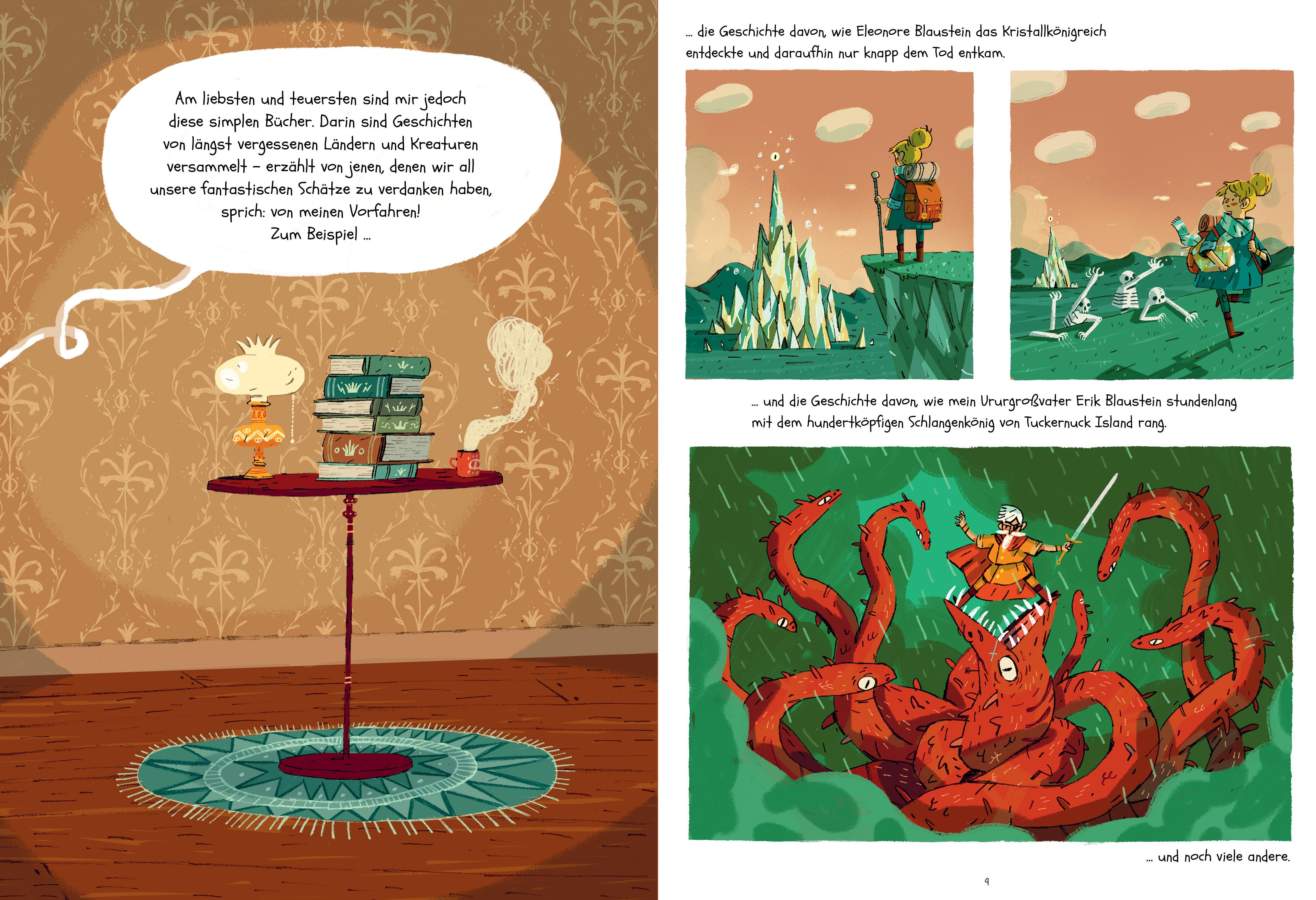 Beispielinhalt (Bild) Professor Blausteins höchst ungewöhnliche Vorfahren (Band 1) - Arthur und der Donnergott