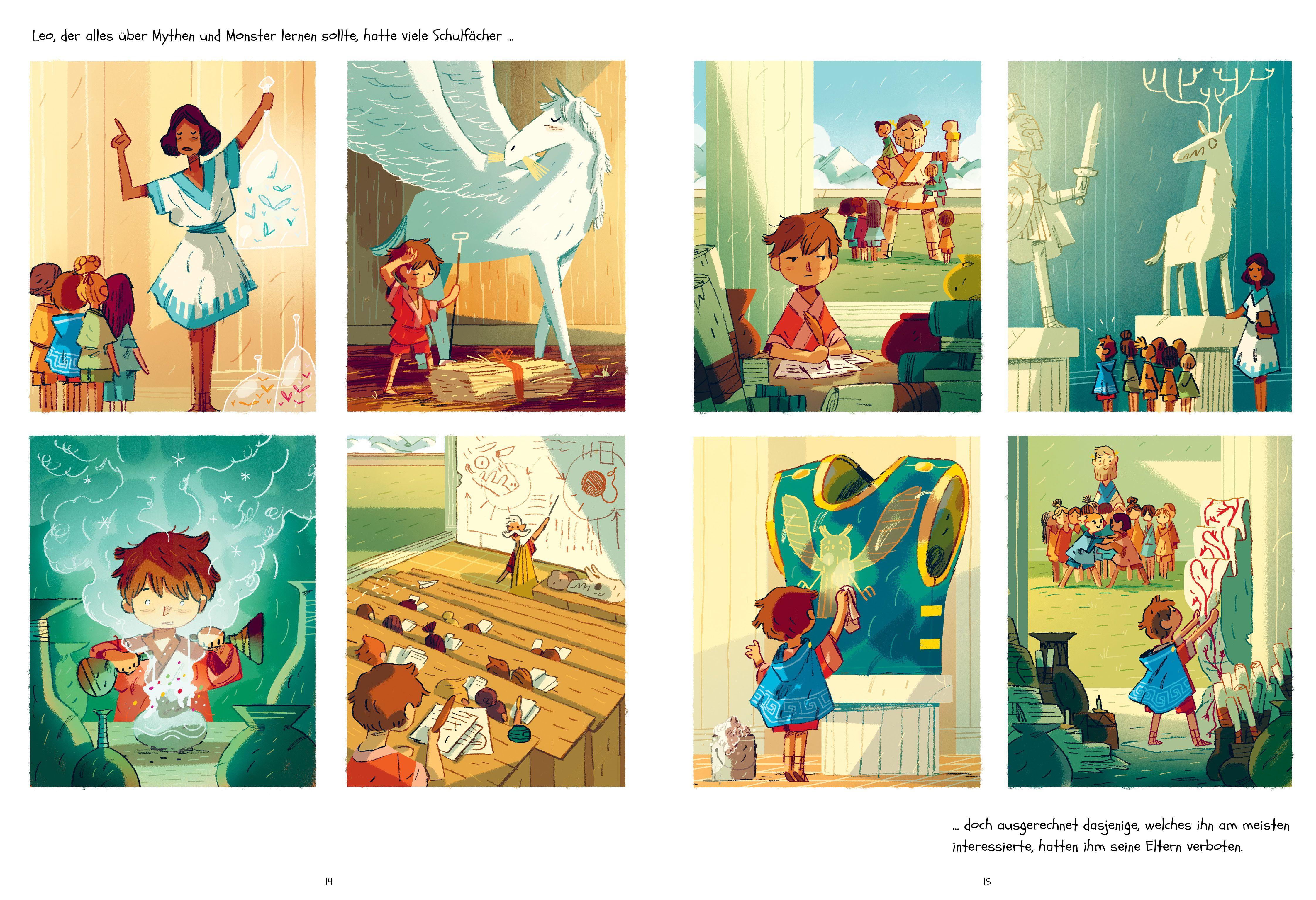 Beispielinhalt (Bild) Professor Blausteins höchst ungewöhnliche Vorfahren (Band 2) - Leo und der Fluch der Gorgonen