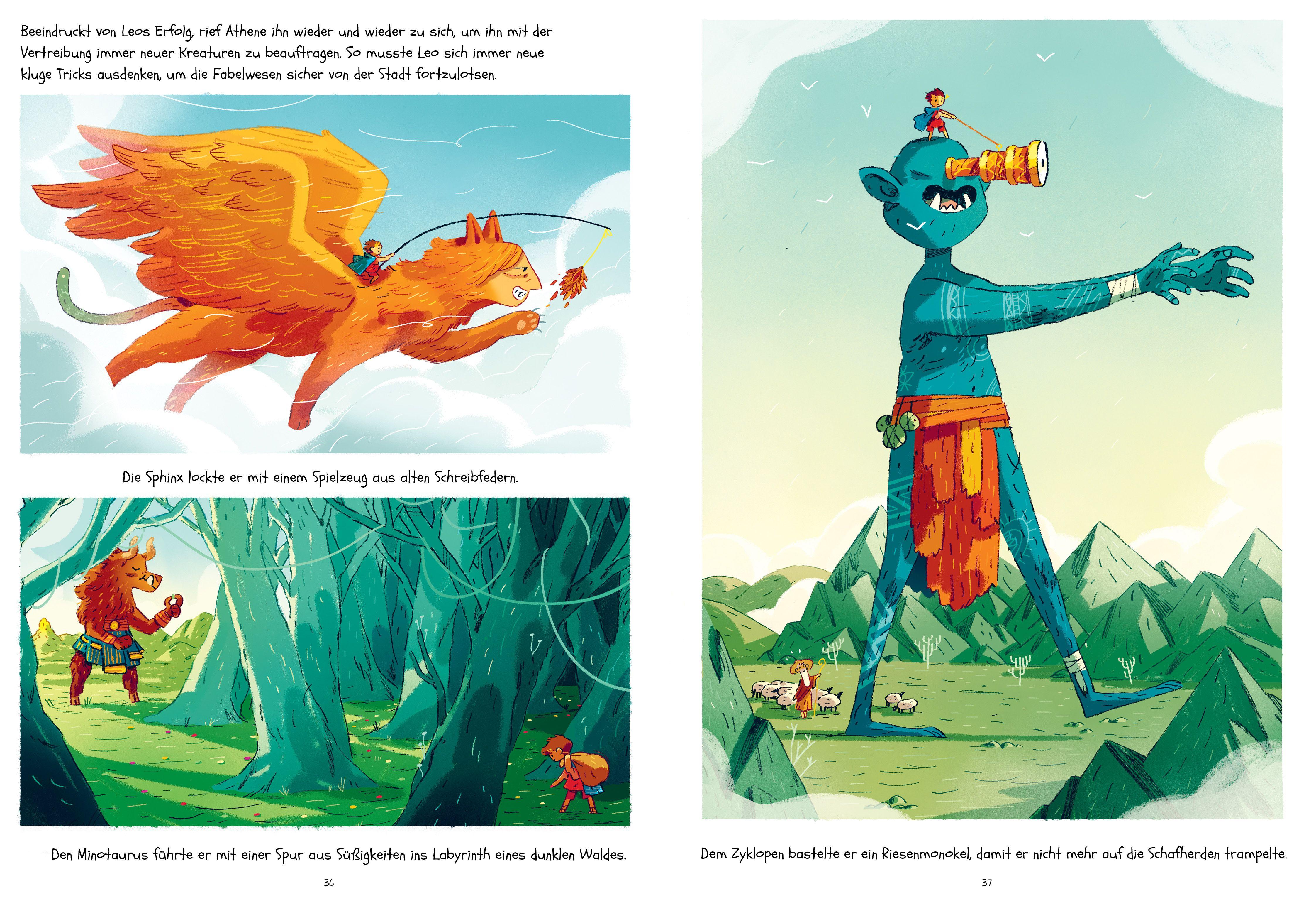 Beispielinhalt (Bild) Professor Blausteins höchst ungewöhnliche Vorfahren (Band 2) - Leo und der Fluch der Gorgonen