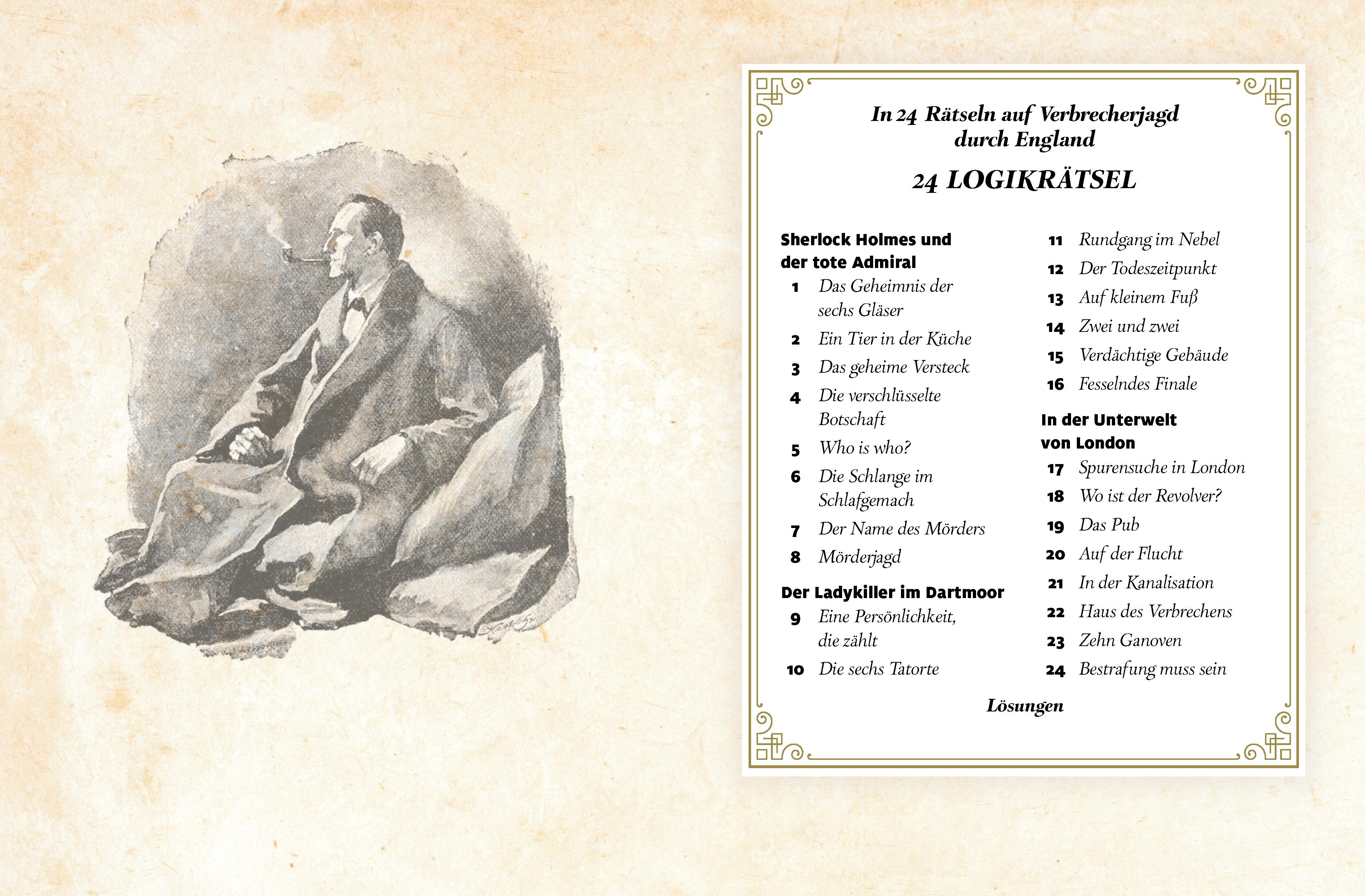 Beispielinhalt (Bild) Sherlock Holmes' Adventskalender der Logikrätsel