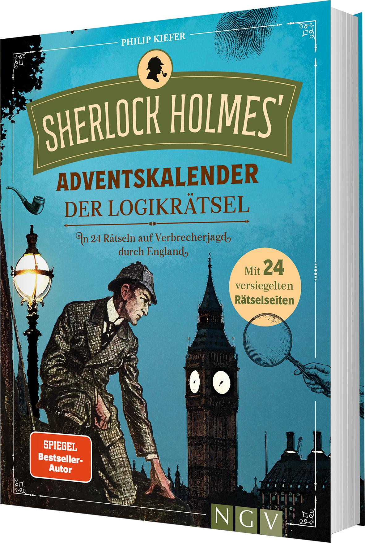 Vorderes Coverbild Sherlock Holmes' Adventskalender der Logikrätsel