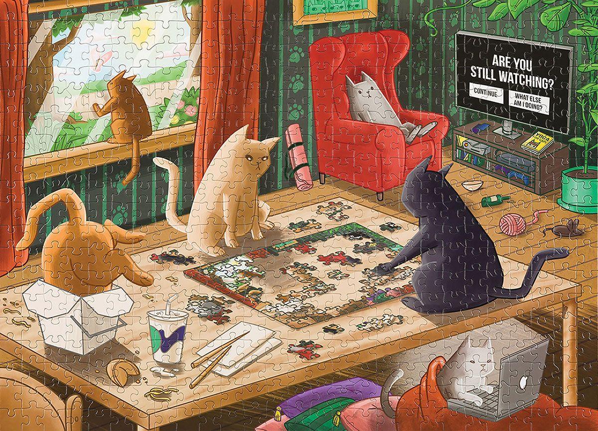Beispielinhalt (Bild) Exploding Kittens Puzzle: Cats in Quarantine