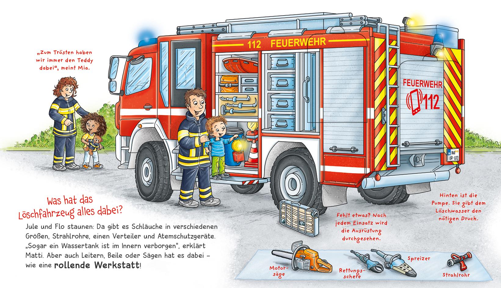 Beispielinhalt (Bild) WAS IST WAS Meine Welt Band 12 Tatütata, die Feuerwehr!