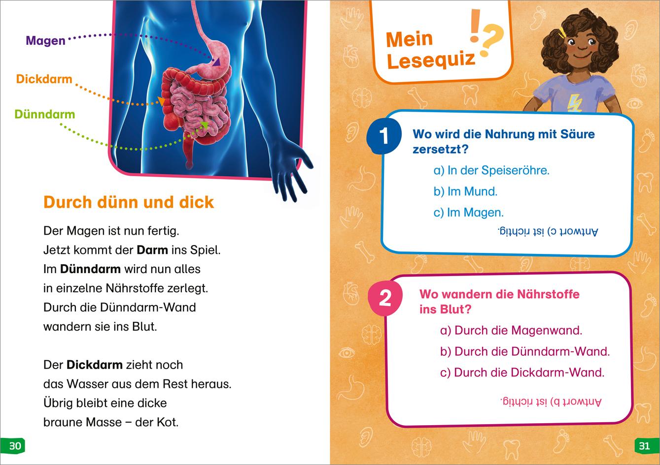 Beispielinhalt (Bild) WAS IST WAS Erstes Lesen easy! Band 13. Was unser Körper alles kann