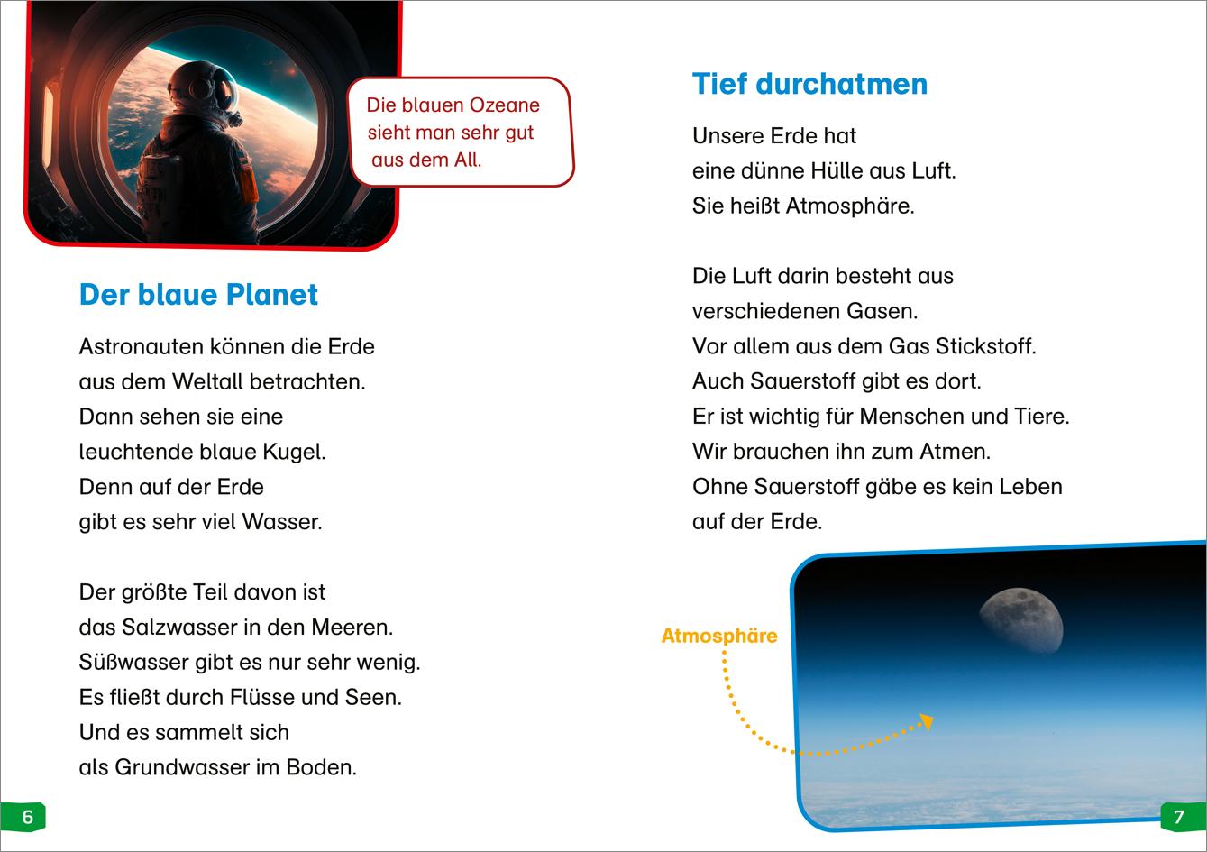 Beispielinhalt (Bild) WAS IST WAS Erstes Lesen easy! Band 14. Entdecke unsere Erde