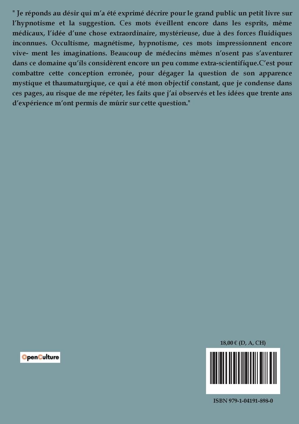 Rückseitencover De la suggestion