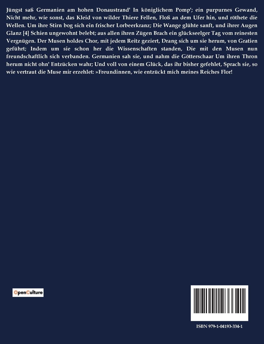 Rückseitencover Die Poesie, und Germanien