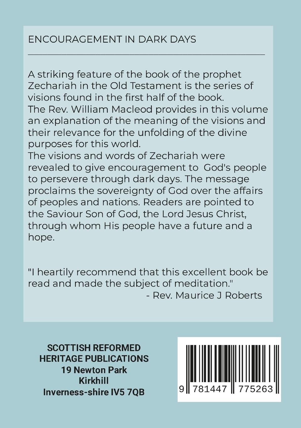 Rückseitencover ENCOURAGEMENT IN DARK DAYS