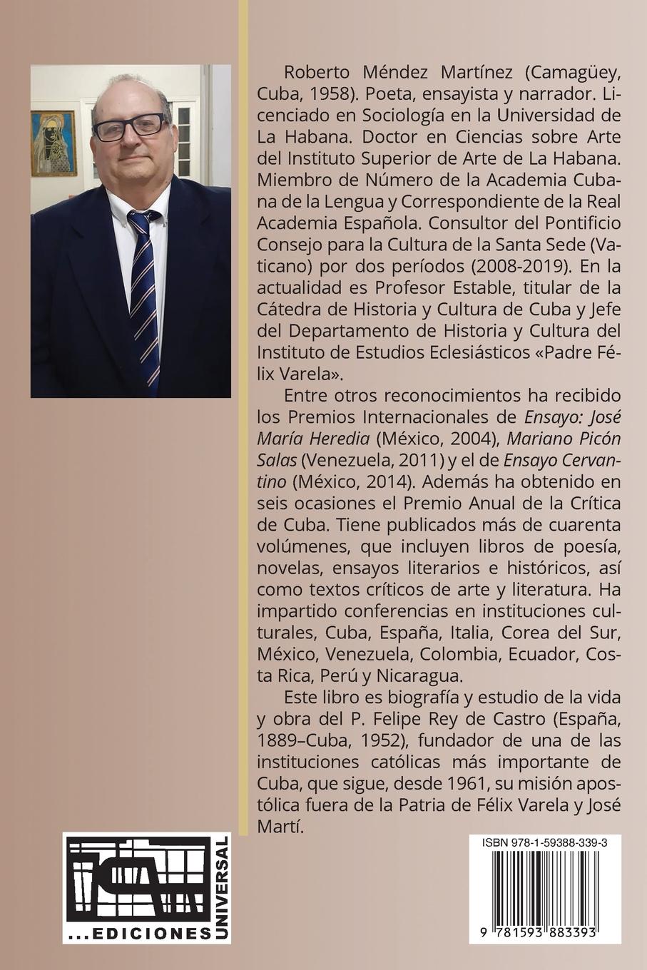 Rückseitencover FELIPE REY DE CASTRO Y LA AGRUPACIÓN CATÓLICA UNIVERSITARIO. Ensayo biográfico.