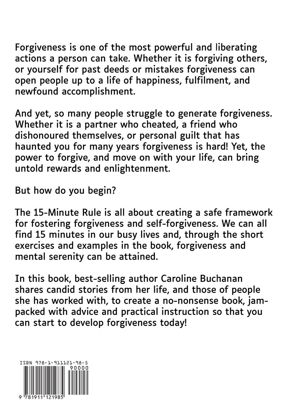 Rückseitencover The 15-Minute Rule for Forgiveness