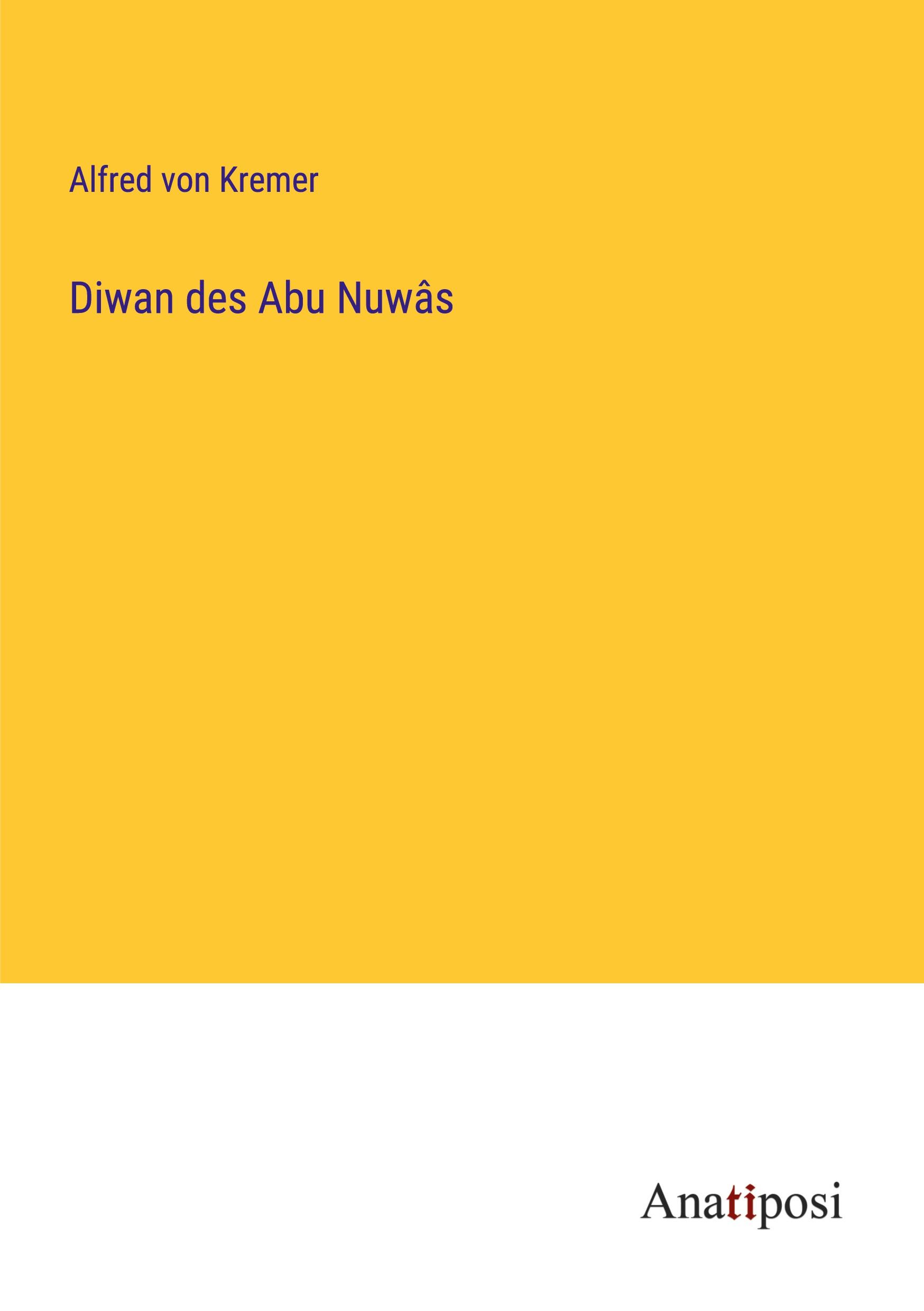 Vorderes Coverbild Diwan des Abu Nuwâs