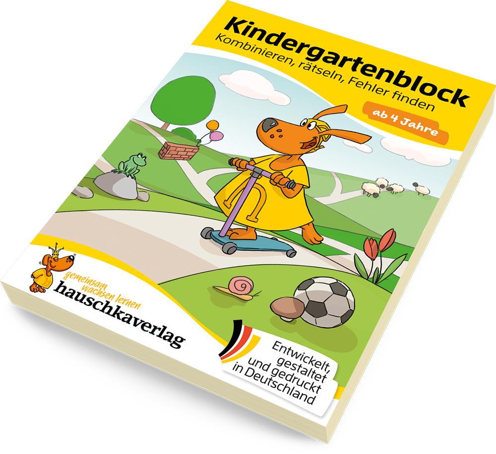 Beispielinhalt (Bild) Kindergartenblock ab 4 Jahre - Kombinieren, rätseln, Fehler finden
