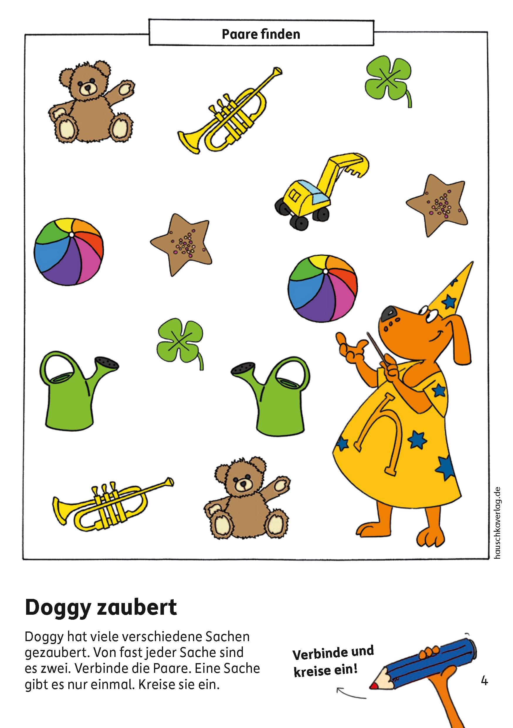 Beispielinhalt (Bild) Kindergartenblock ab 4 Jahre - Kombinieren, rätseln, Fehler finden