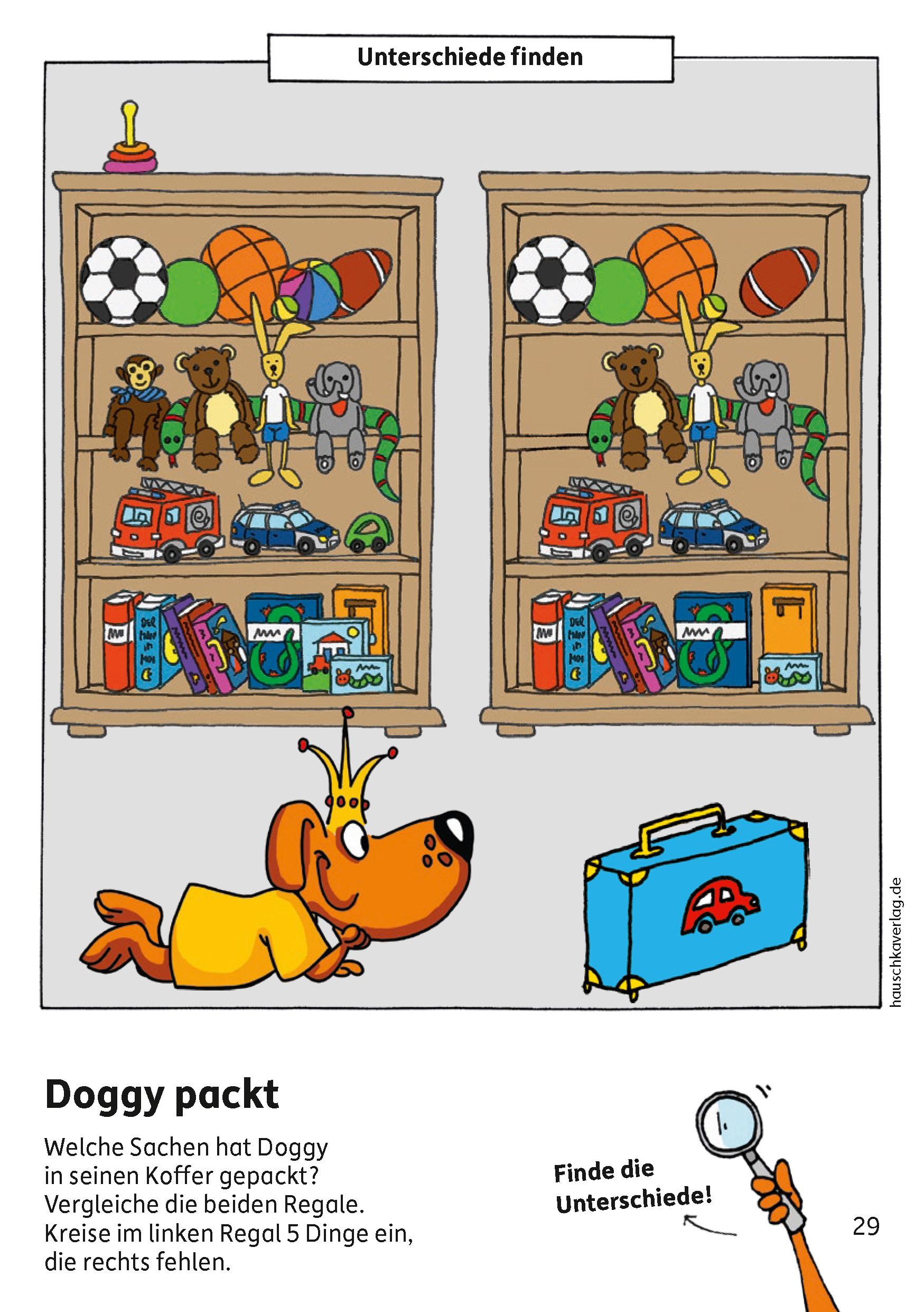 Beispielinhalt (Bild) Kindergartenblock ab 4 Jahre - Kombinieren, rätseln, Fehler finden