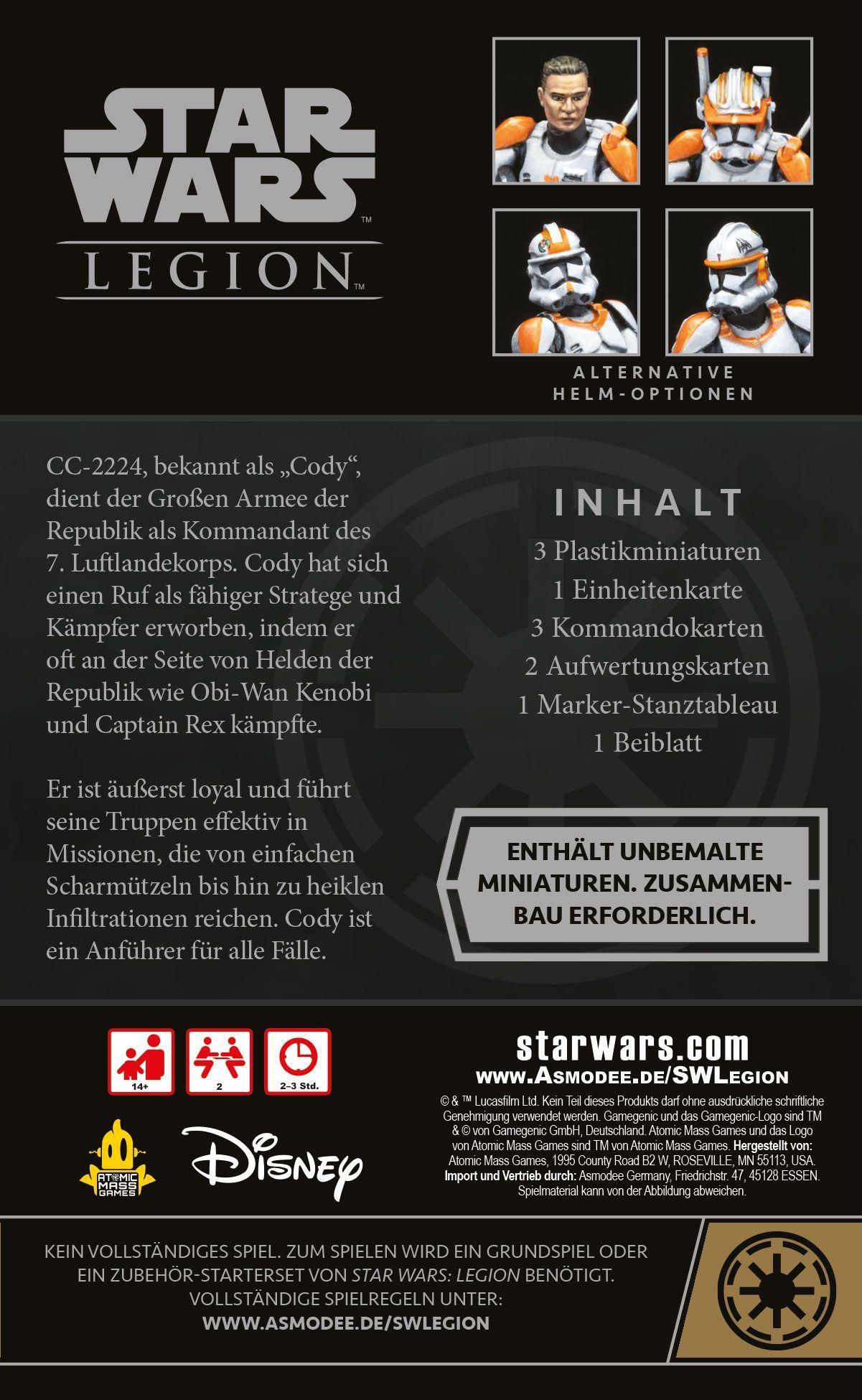 Beispielinhalt (Bild) Star Wars: Legion - Klon-Commander Cody