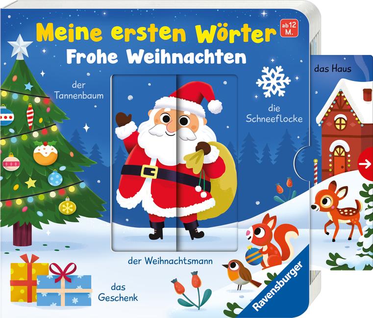 Beispielinhalt (Bild) Meine ersten Wörter: Frohe Weihnachten - Sprechen lernen mit großen Schiebern für Kinder ab 12 Monaten