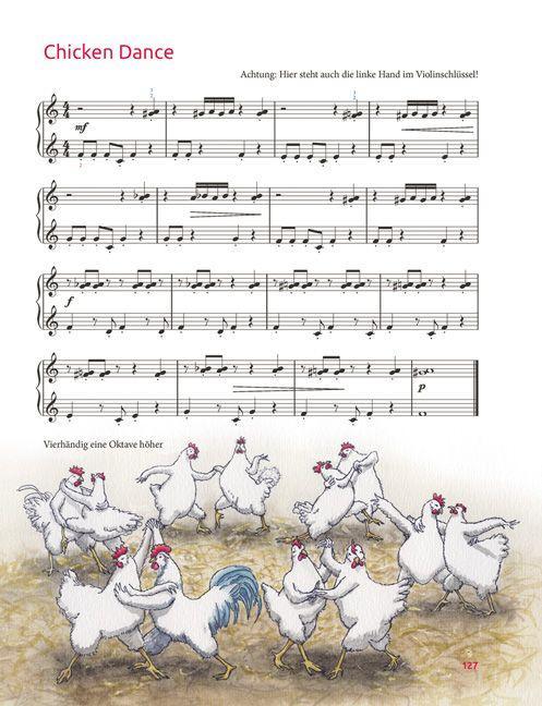 Beispielinhalt (Bild) Wenn das Notenhuhn ein Ei legt ... -Klavierschule für Kinder-