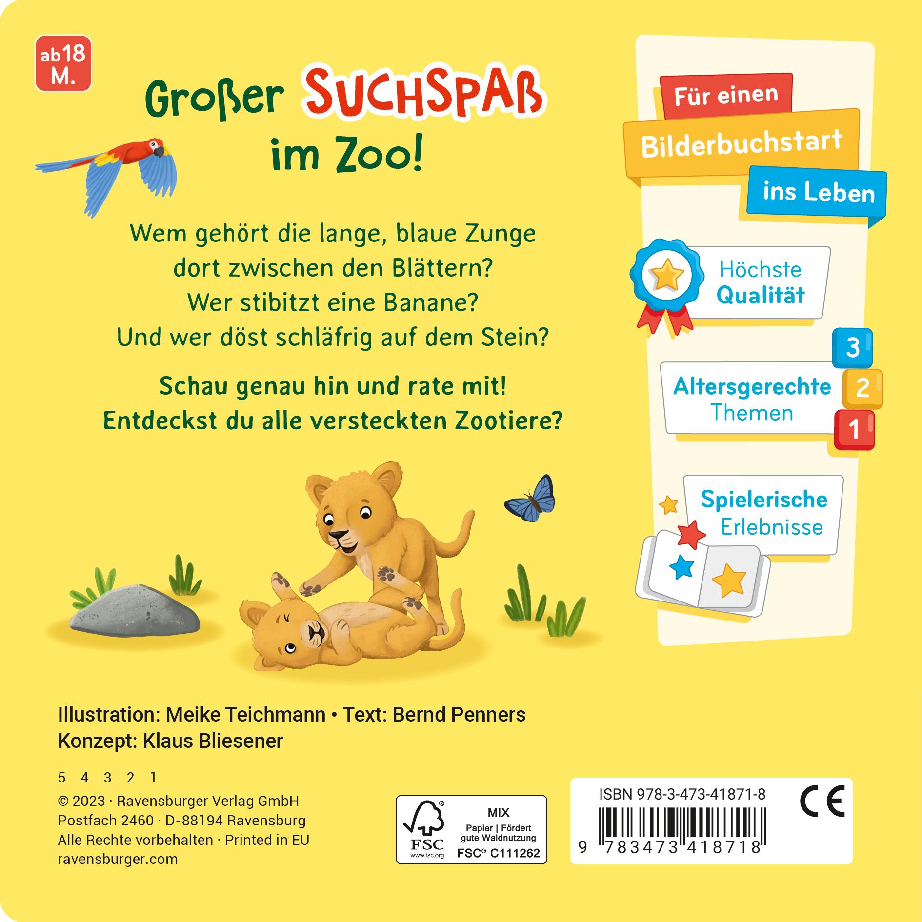 Rückseitencover Rate mal: Wer spielt im Zoo?
