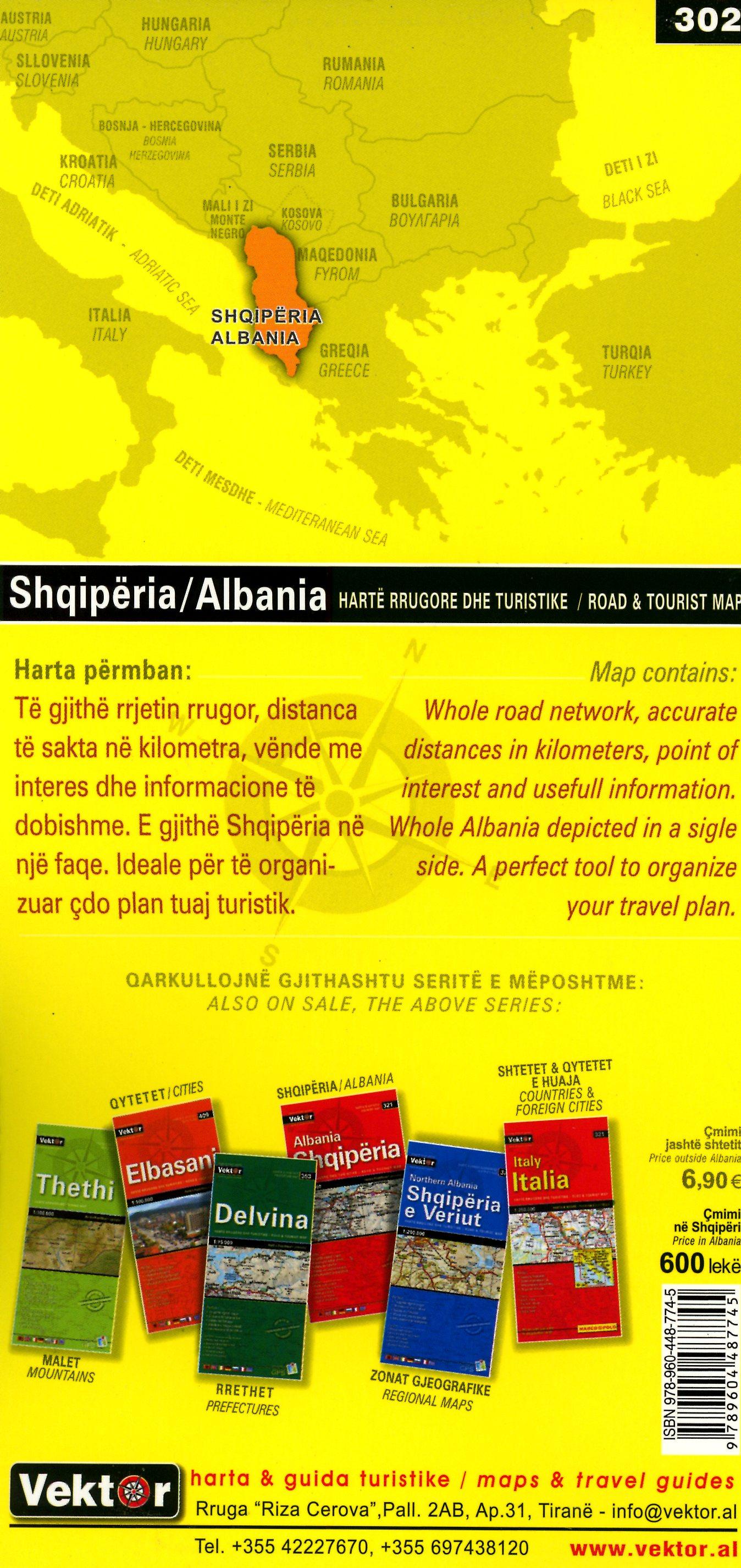 Beispielinhalt (Bild) Albanien Straßenkarte 1 : 350 000  GPS