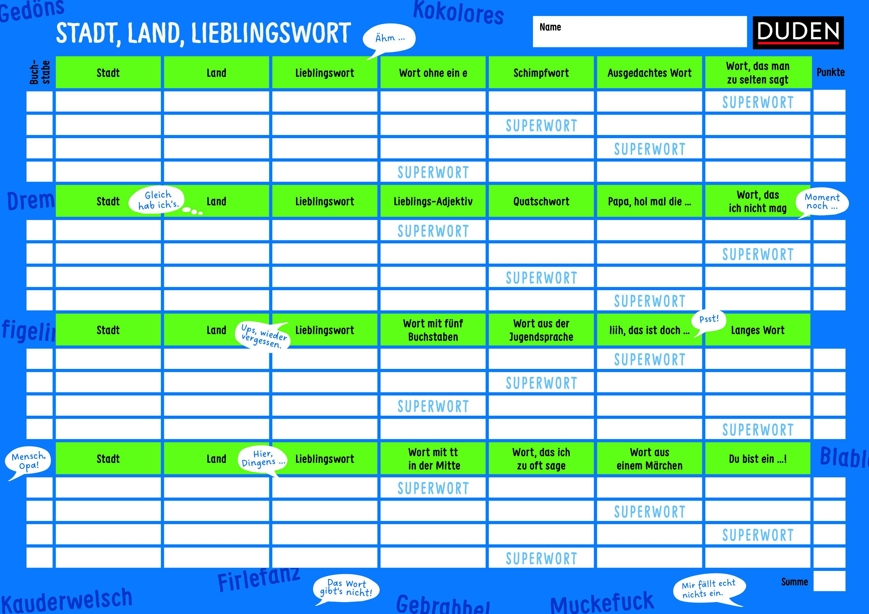 Beispielinhalt (Bild) Stadt, Land, Superwort - Der verrückte Wörterspaß