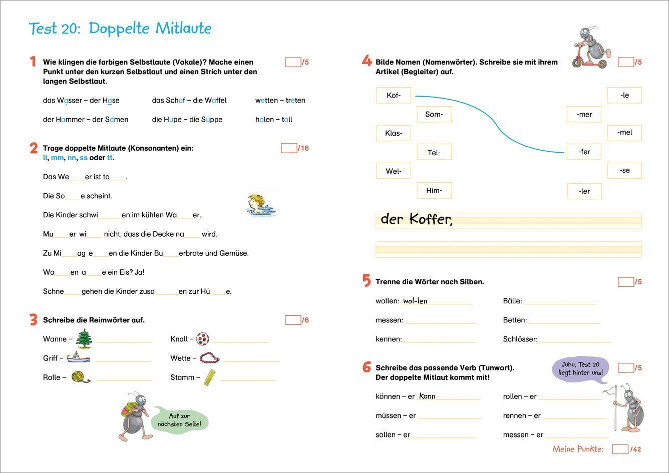 Beispielinhalt (Bild) Fit für Deutsch 2. Klasse. Mein Testheft