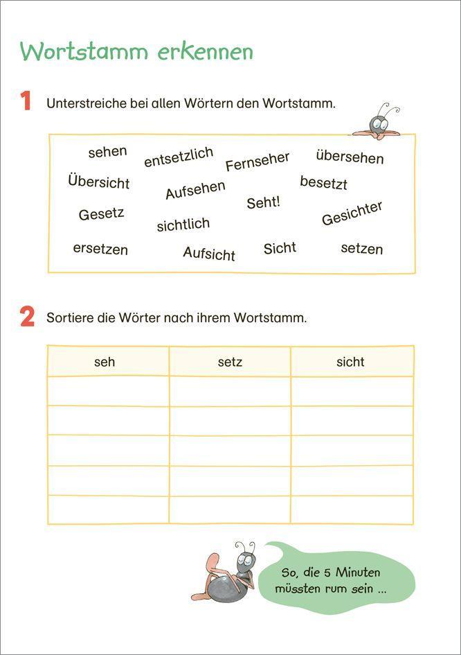 Beispielinhalt (Bild) Fit für Deutsch 3. Klasse. Mein 5-Minuten-Block
