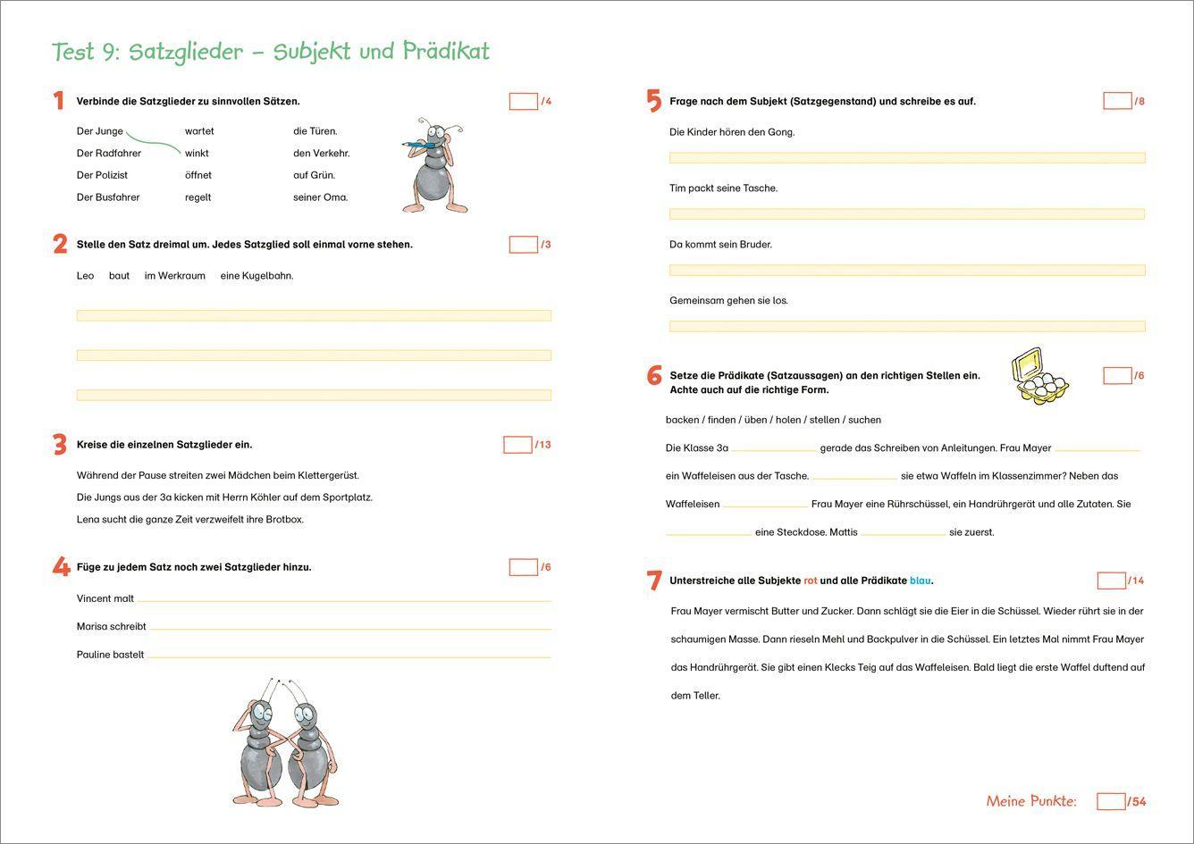 Beispielinhalt (Bild) Fit für Deutsch 3. Klasse. Mein Testheft