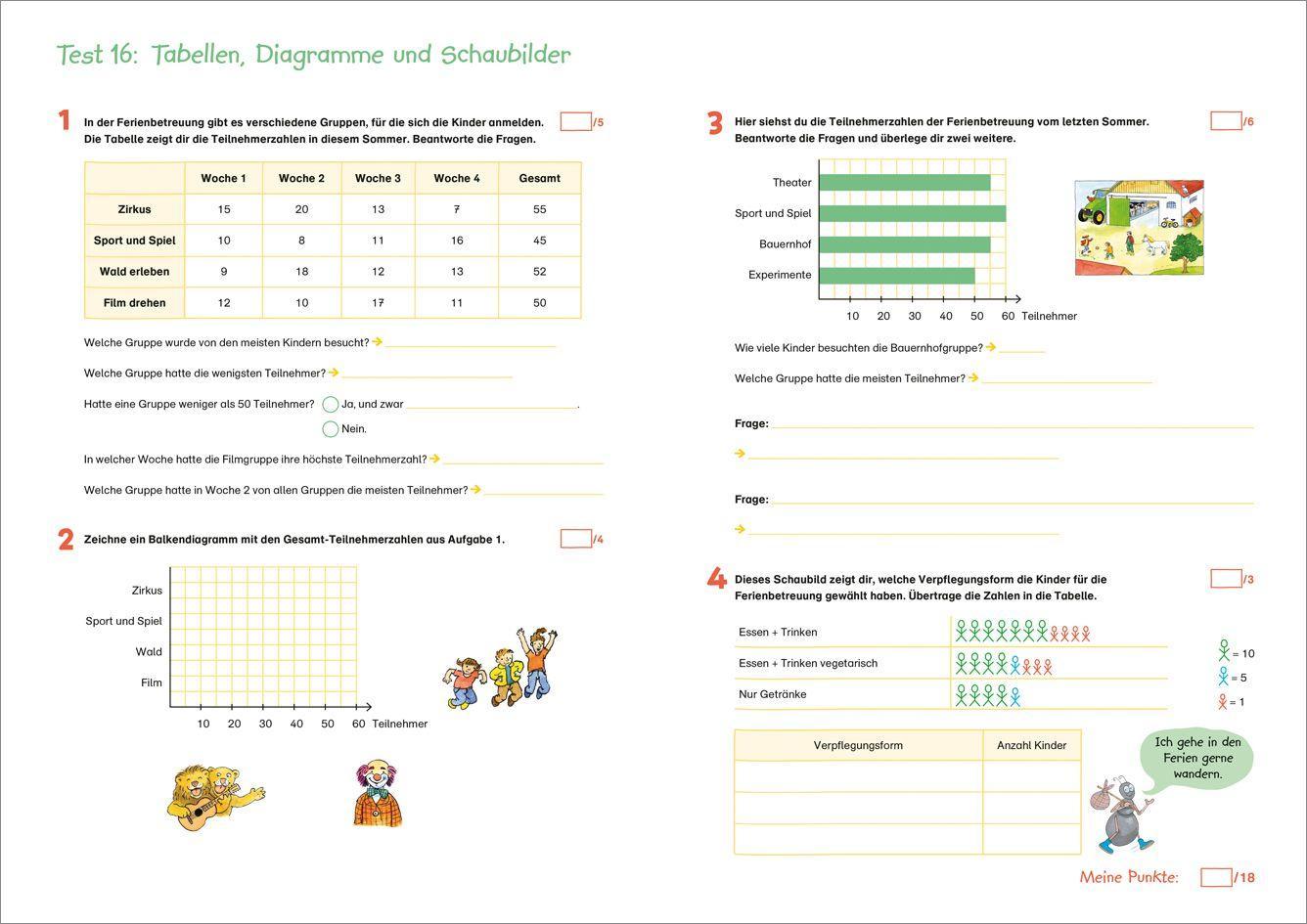 Beispielinhalt (Bild) Fit für Mathe 3. Klasse. Mein Testheft