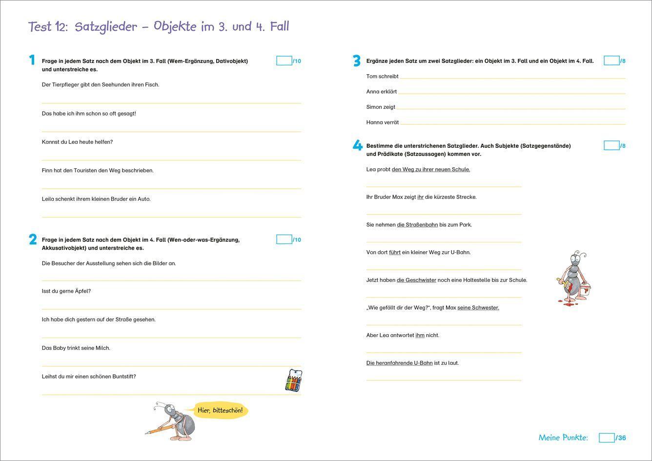 Beispielinhalt (Bild) Fit für Deutsch 4. Klasse. Mein Testheft